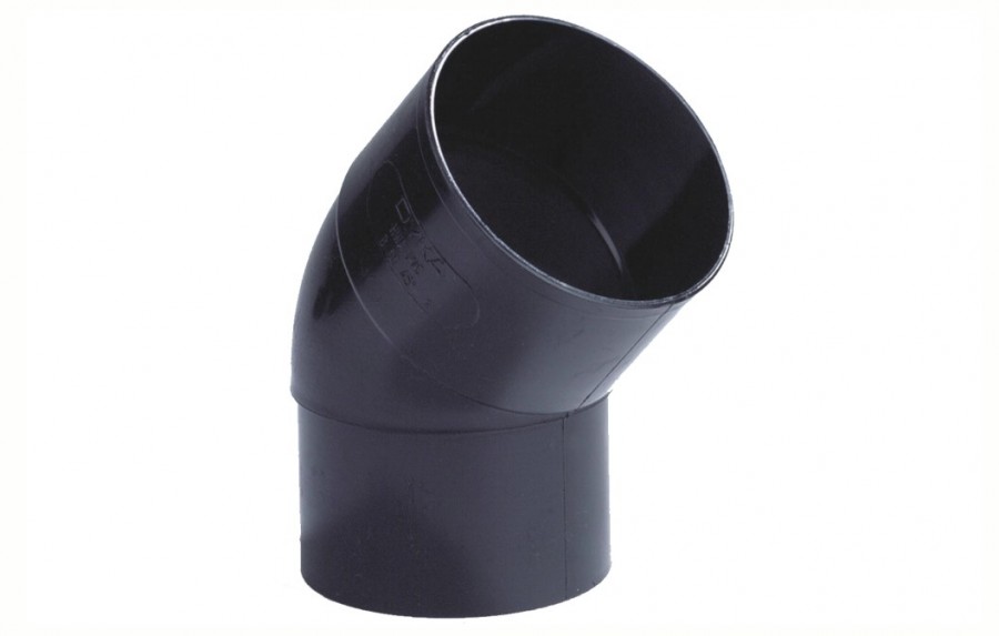 PVC BOCHT 80mm 45gr VS ZWART