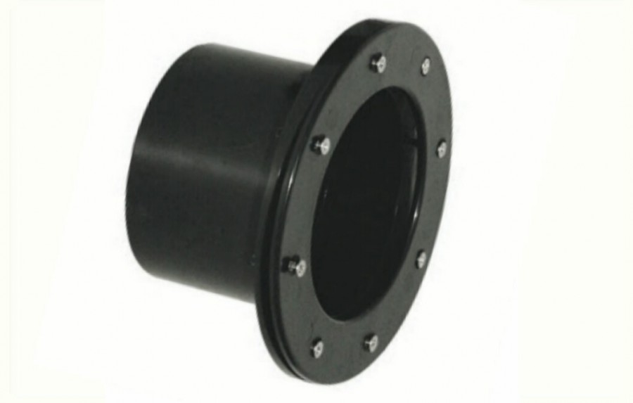 ABS FOLIEDOORVOER 50mm MET KLEMFLENS ZWART