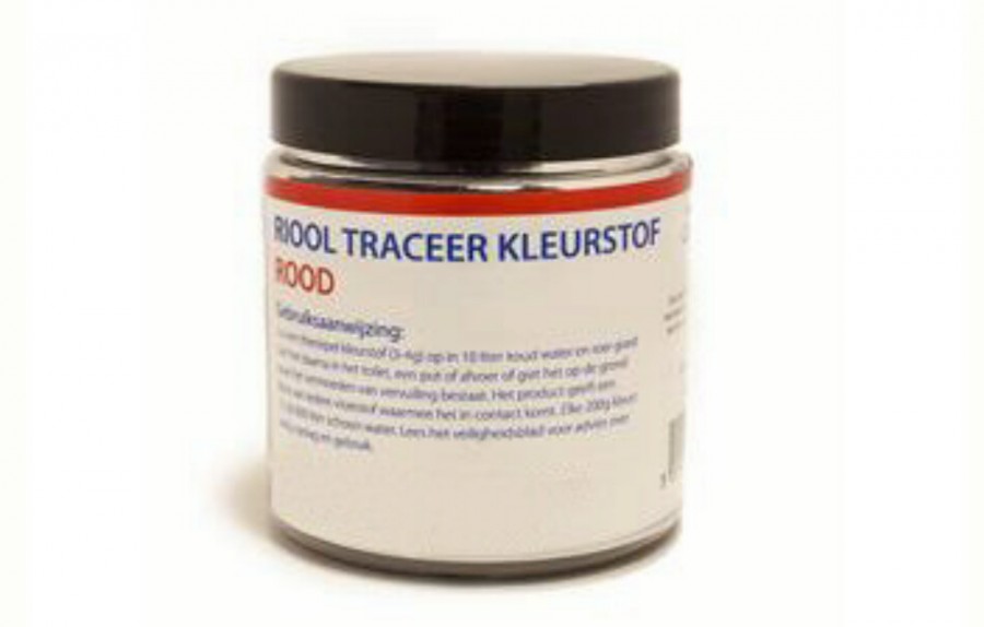 RIOOL TRACEERKLEURSTOF 200 GRAM, ROOD