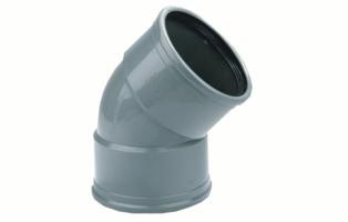 PVC BOCHT 200mm 45gr 2xMV SN8