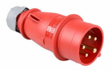 STEKKER MAN 5P 16A/400V ROOD