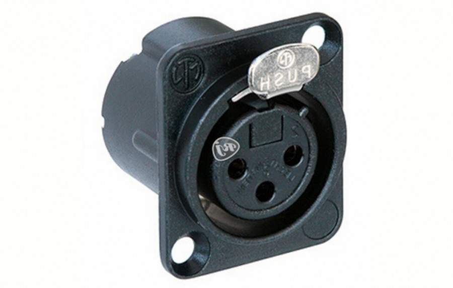 DAP XLR CHASSIS 3-POL. ZWART SOLDEER (ALARM)