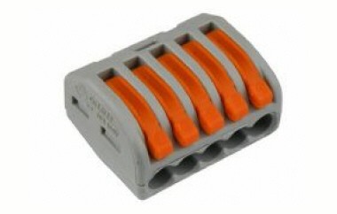 LAS KLEM / CLIP 5-POLIG 0,8 - 4,0mm2 ( GRIJS / ORANJE )