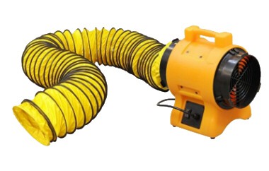 HUUR= INDUSTRIE VENTILATOR + ZUIGSLANG 10 MTR 230V