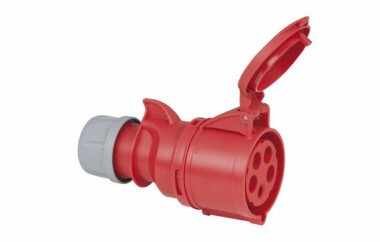 STEKKER CONTACT VROUW 5P 32A/400V ROOD