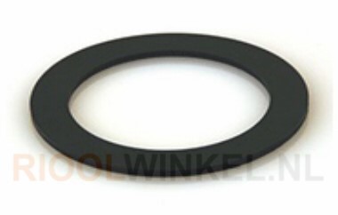 WARTELPAKKING RING VLAK 2' (50mm) ZWART