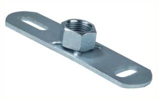 RVS Montageplaat met moer M16 (100x135x4mm-4x gat13mm)