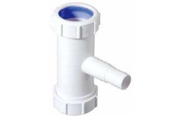 (PP) WASMACHINE INBOUW T-STUK 40mm x 40mm WIT ( 5504 )