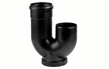 PP SIFON 110mm 1xMV + ONTSTOPPINGSKAP ZWART